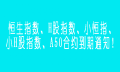 恒生指数、H股指数、小恒指、小H股指数、A50合约